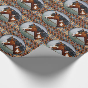 Papier Cadeau Baie Pinto War Horse Design Sud-Ouest