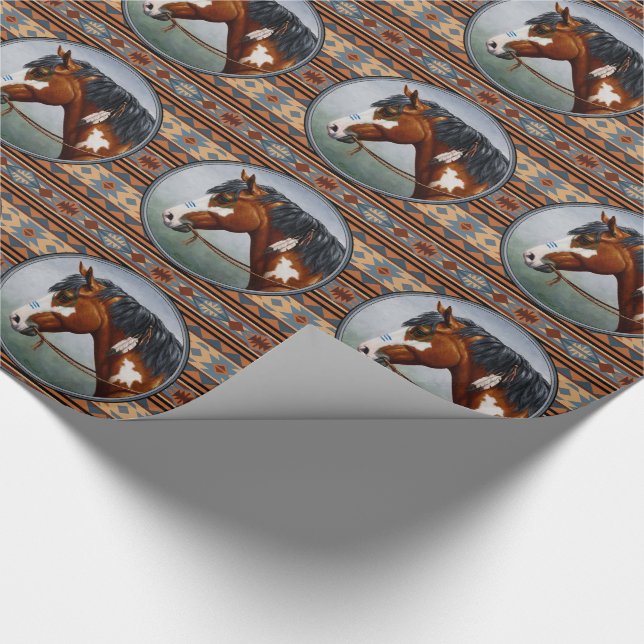 Papier Cadeau Baie Pinto War Horse Design Sud-Ouest (Coin)