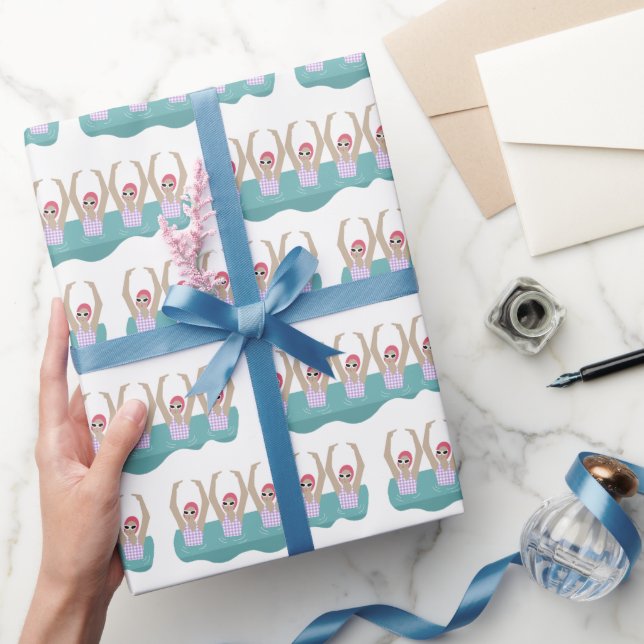 Papier Cadeau Baigneurs artistiques branchés | Cadeau de natatio (Cadeaux)