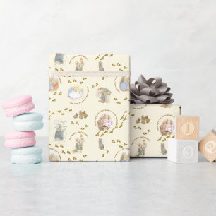 Papier Cadeau Bain de bébé vintage Pierre Lapin