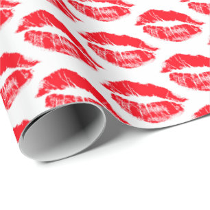 Papier Cadeau Baisers rouge à lèvres