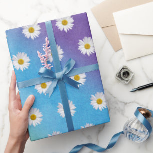 Papier Cadeau Baisson blanc sur dégradé arc-en-ciel