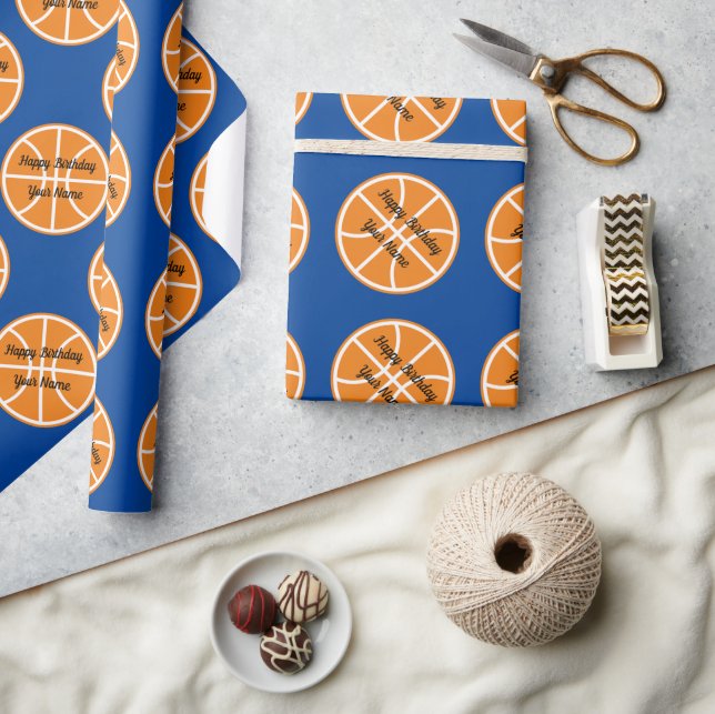Papier Cadeau Baksetball personnalisé Sports sportifs d'annivers (Artisanat)