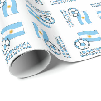 Papier Cadeau Bal de football argentin et drapeau