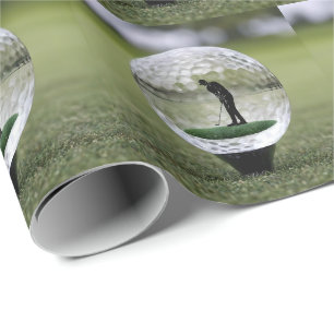 Papier Cadeau Bal De Golf En Verre Avec Lecteur De Golf À L'Inté