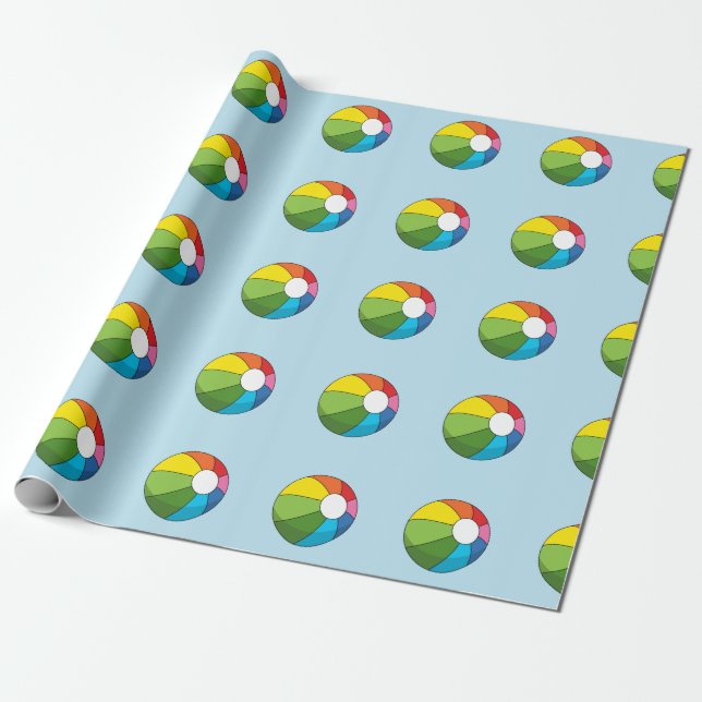 Papier Cadeau Bal De Plage Coloré (Déroulé)