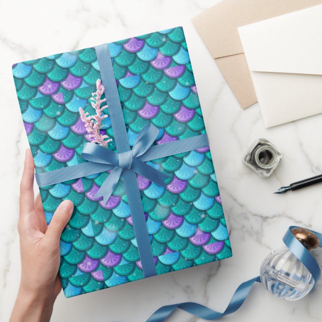 Papier Cadeau Balances de la queue de poisson de sirène Motif ve (Cadeaux)