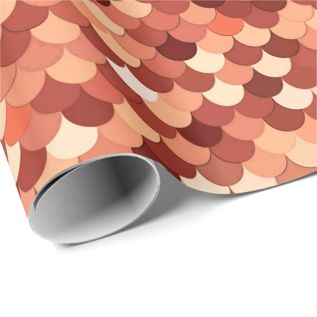 Papier Cadeau Balances de sirène, cuivre, Brown, crème et tan (Coin rond)