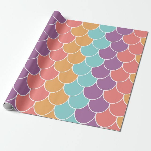 Papier Cadeau Balances de sirènes Pastel (Déroulé)