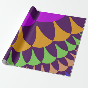 Papier Cadeau Balances violettes et orange