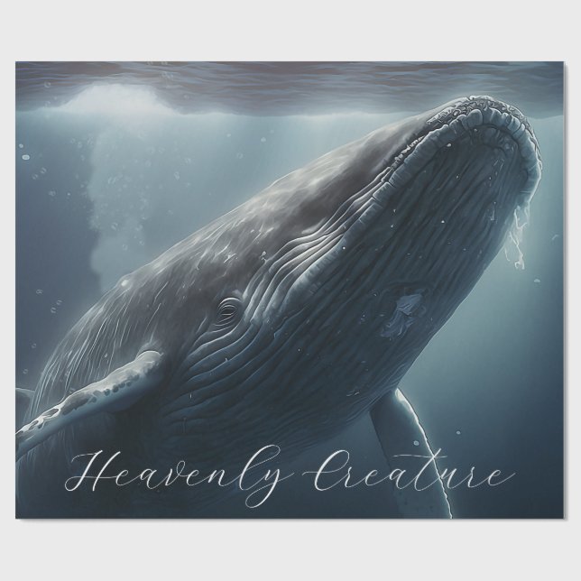 Papier Cadeau Baleine à bosse étonnante (Plat)