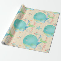Baleine de Kawaii sous le Motif de Baby shower de 