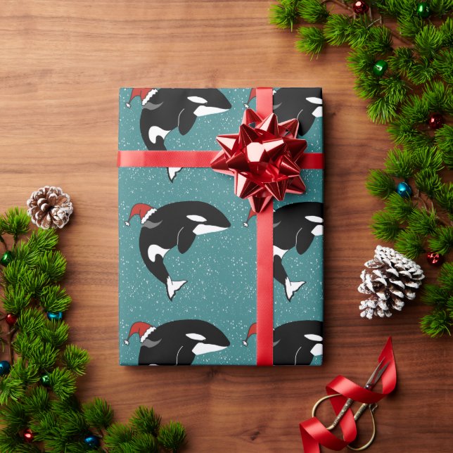 Papier Cadeau Baleine tueuse Orca Christmas (Cadeau de vacances)
