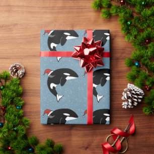 Papier Cadeau Baleine tueuse Orca Christmas 
