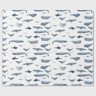 Papier Cadeau Baleines