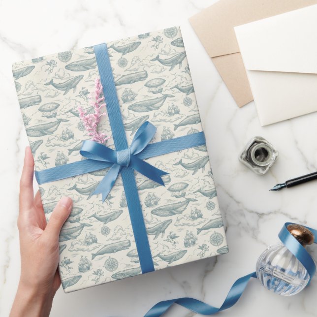 Papier Cadeau Baleines dans les Nuages | Voyage Céleste (Cadeaux)