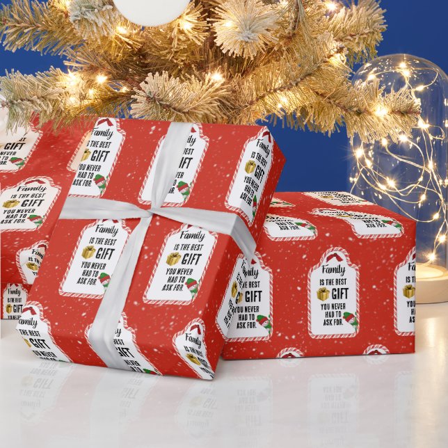 Papier Cadeau Balise cadeau de Sucre de canne de Noël en famille (Vacances)