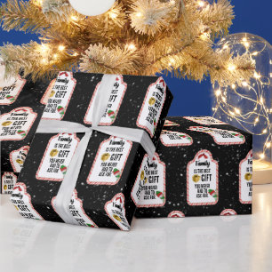 Papier Cadeau Balises cadeaux de Sucre de canne de Noël en famil