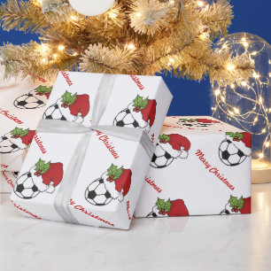 Papier Cadeau Balle de football de Noël