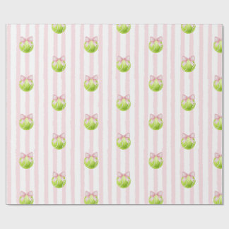 Papier Cadeau Balle de tennis rose préppy