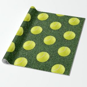 Papier Cadeau Balle de tennis sur de l'herbe verte