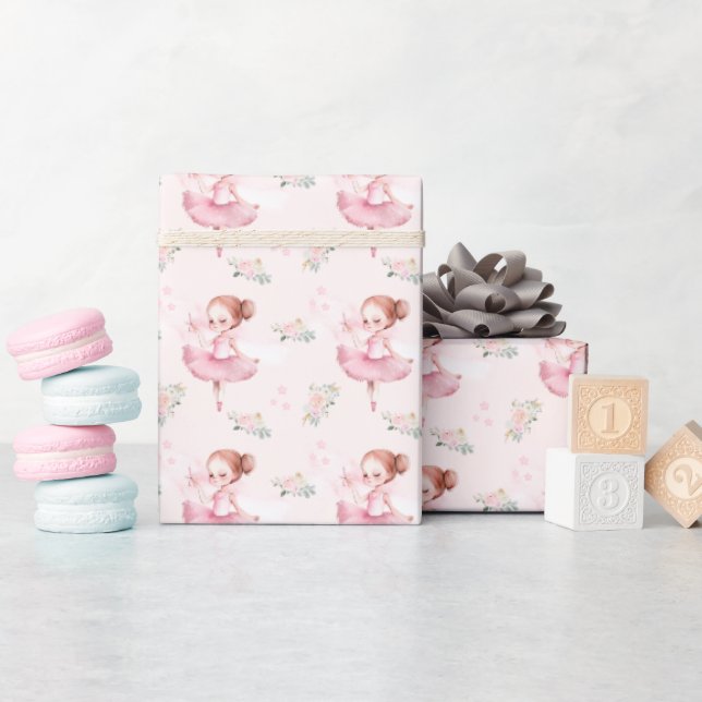 Papier Cadeau Ballerina ballet fille anniversaire cadeau papier  (Baby Shower)