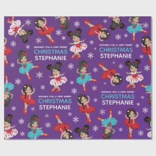 Papier Cadeau Ballerina de Noël multiculturelle