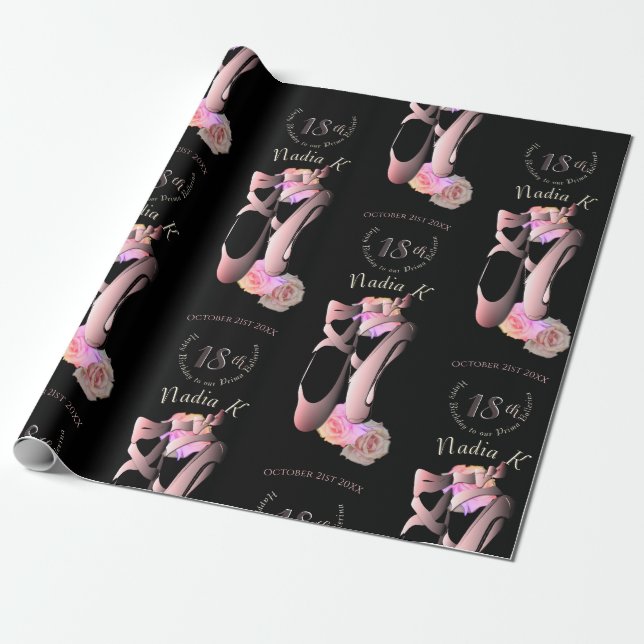 Papier Cadeau Ballerina Toe Chaussures Custom Event (Déroulé)