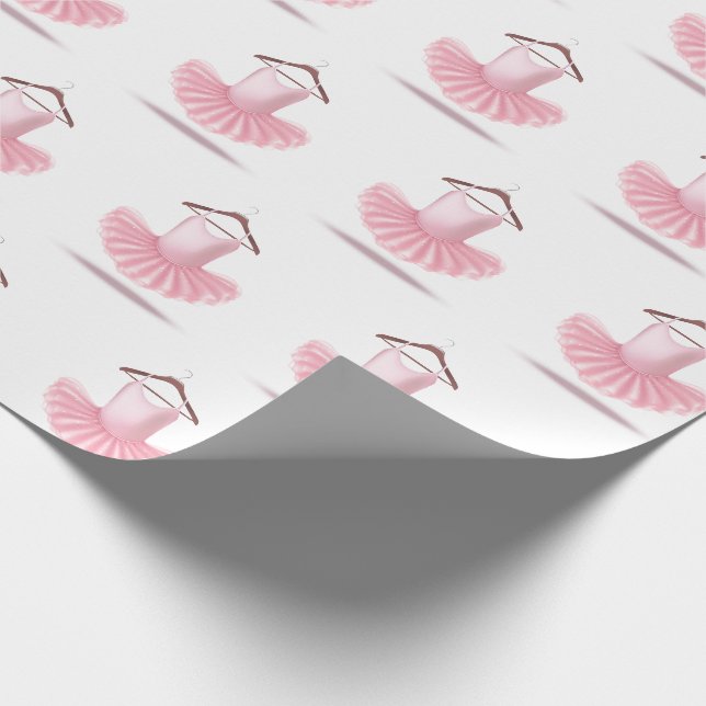 Papier Cadeau Ballerina Tutu Rose Girly Jolie Ballet Élégant (Coin)