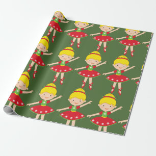 Papier Cadeau Ballerine de vacances de Noël