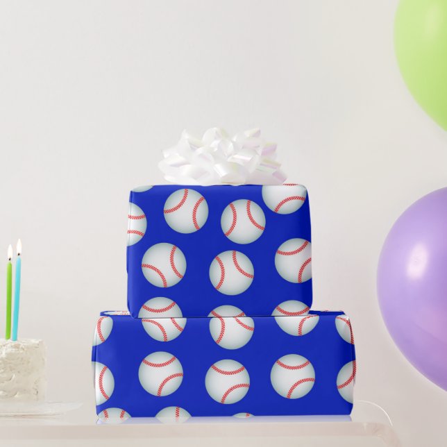 Papier Cadeau Balles de baseball (Cadeaux de fête)