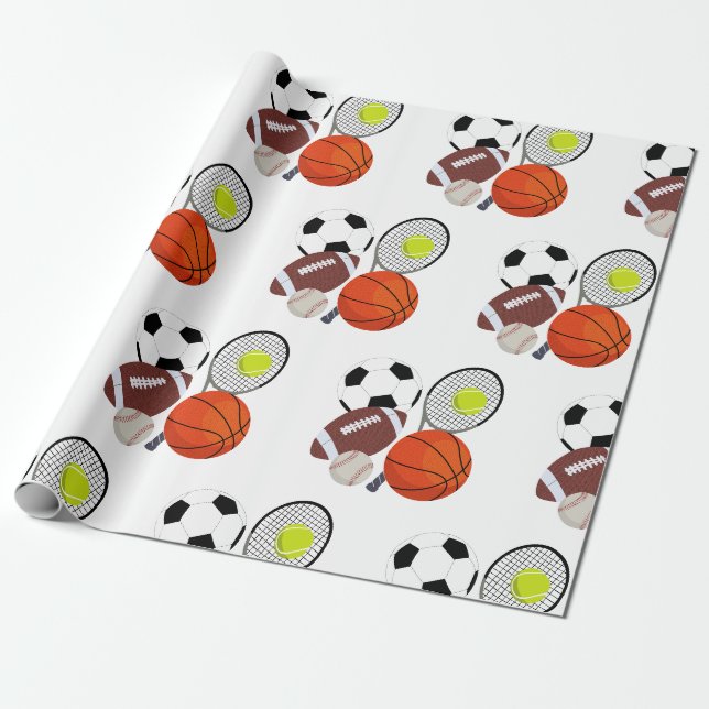 Papier Cadeau Balles sportives (Déroulé)