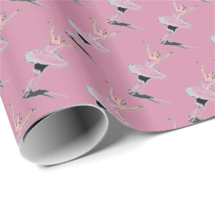 Papier Cadeau Ballet rose Ballerina fille Anniversaire