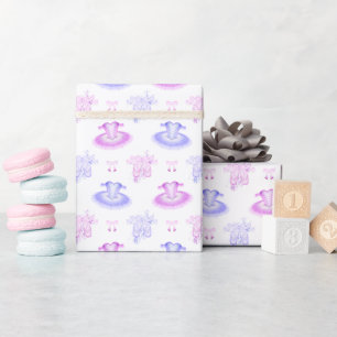 Papier Cadeau Ballet rose et violet Anniversaire Chaussures Tutu