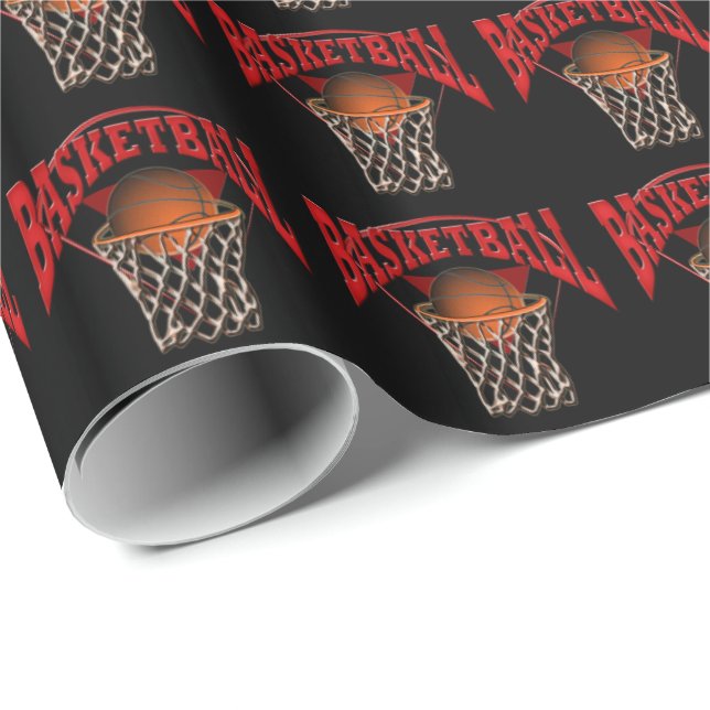 Papier Cadeau Ballon de basket (Coin rond)