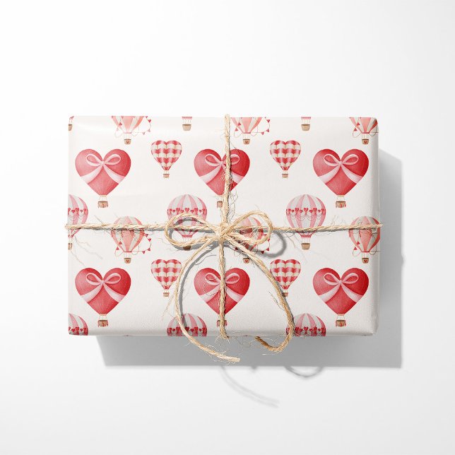 Papier Cadeau Ballons à air chaud Valentine (Créateur téléchargé)