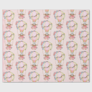 Papier Cadeau Ballons d'air chaud mignon avec enveloppement d'aq