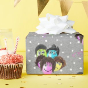 Papier Cadeau Ballons d'anniversaire des gens amusants sur les P