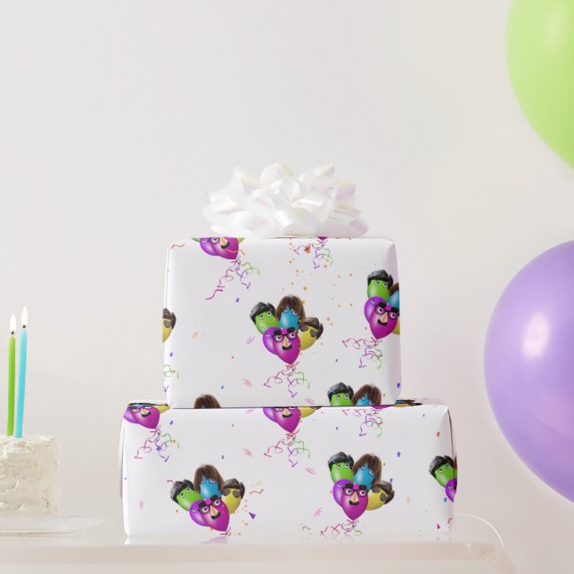 Papier Cadeau Ballons d'anniversaire et papier d'enveloppement C (Cadeaux de fête)