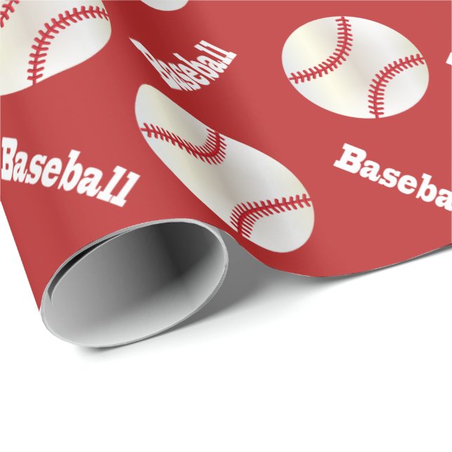 Papier Cadeau Ballons de baseball| Couleur DO-IT-YOURSELF Arrièr (Coin rond)