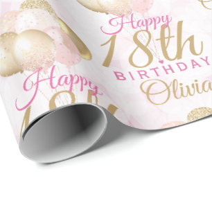 Papier Cadeau Ballons glamour du 18e anniversaire