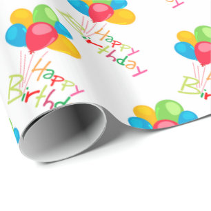 Papier Cadeau Ballons Joyeux anniversaire