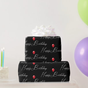 Papier Cadeau Balloon rouge pour un joyeux anniversaire