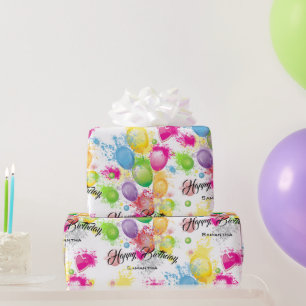Papier Cadeau Balloons d'anniversaire de Color Splash
