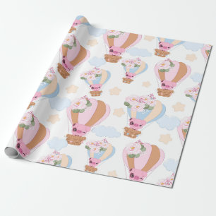 Papier Cadeau Ballotte Petit Piggy Cute