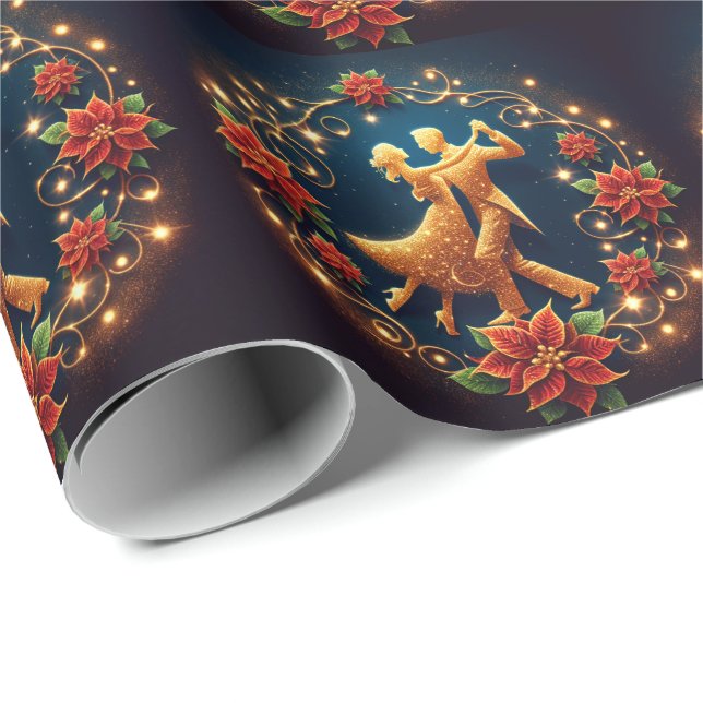 Papier Cadeau Ballroom Dance Couple Christmas (Coin rond)