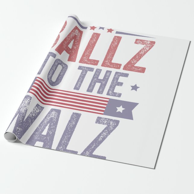 Papier Cadeau Ballz à l'élection Walz Harris Waltz 2024 (Déroulé)