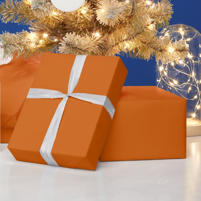Papier Cadeau Bambou, Orange rouillé, couleur solide (Vacances)