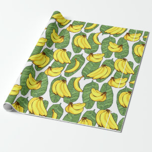 Papier Cadeau Banana Fruit Feuilles Motif tropical