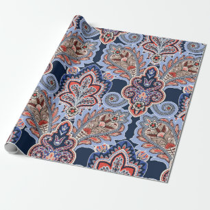 Papier Cadeau Bandana motif avec éléments cachemire. han vintage